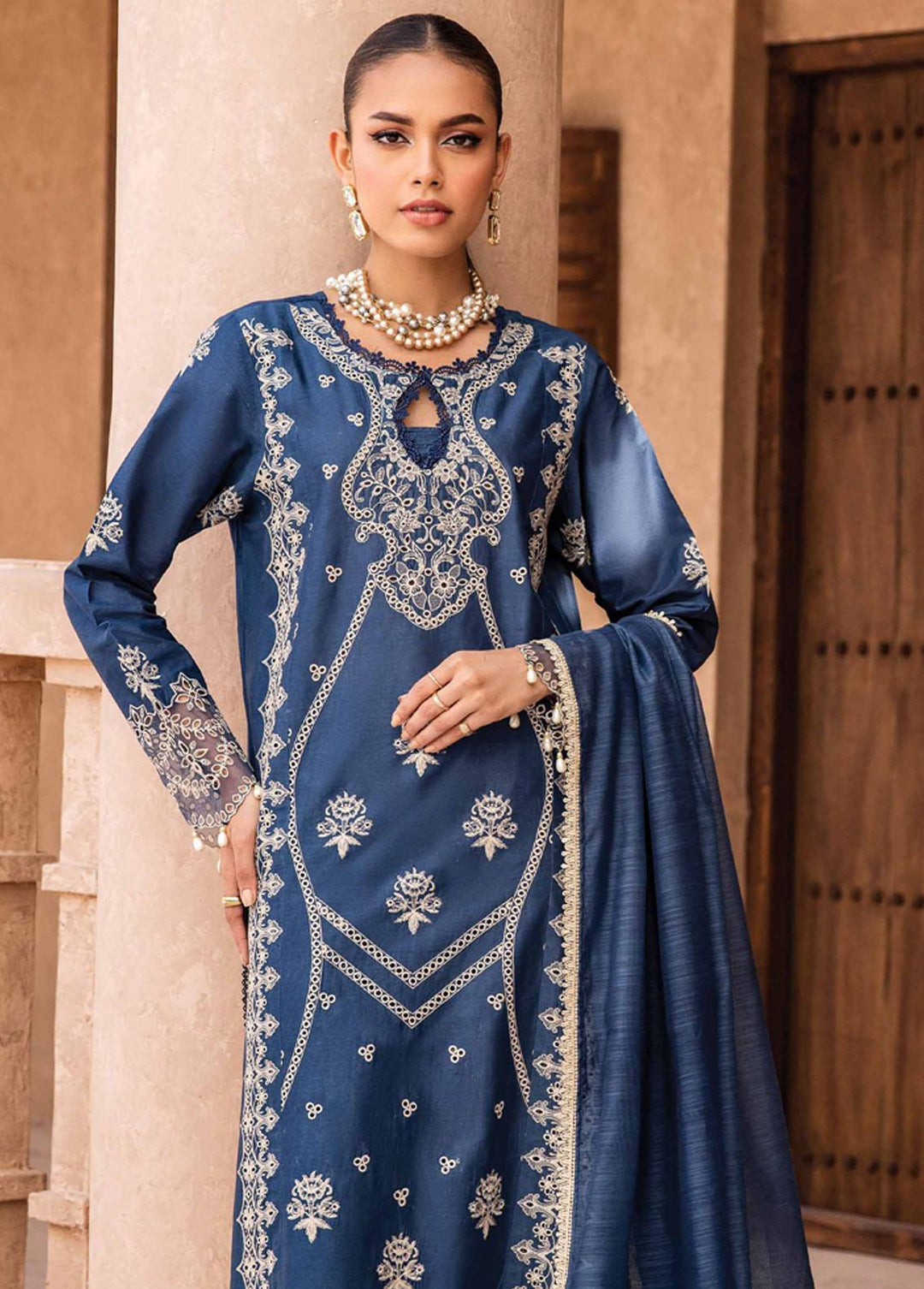 Kamari By Shazme Embroidered Lawn Suits Unstitched 3 Piece SHZ23K SH-06 Royal Orchid - Luxury Collection