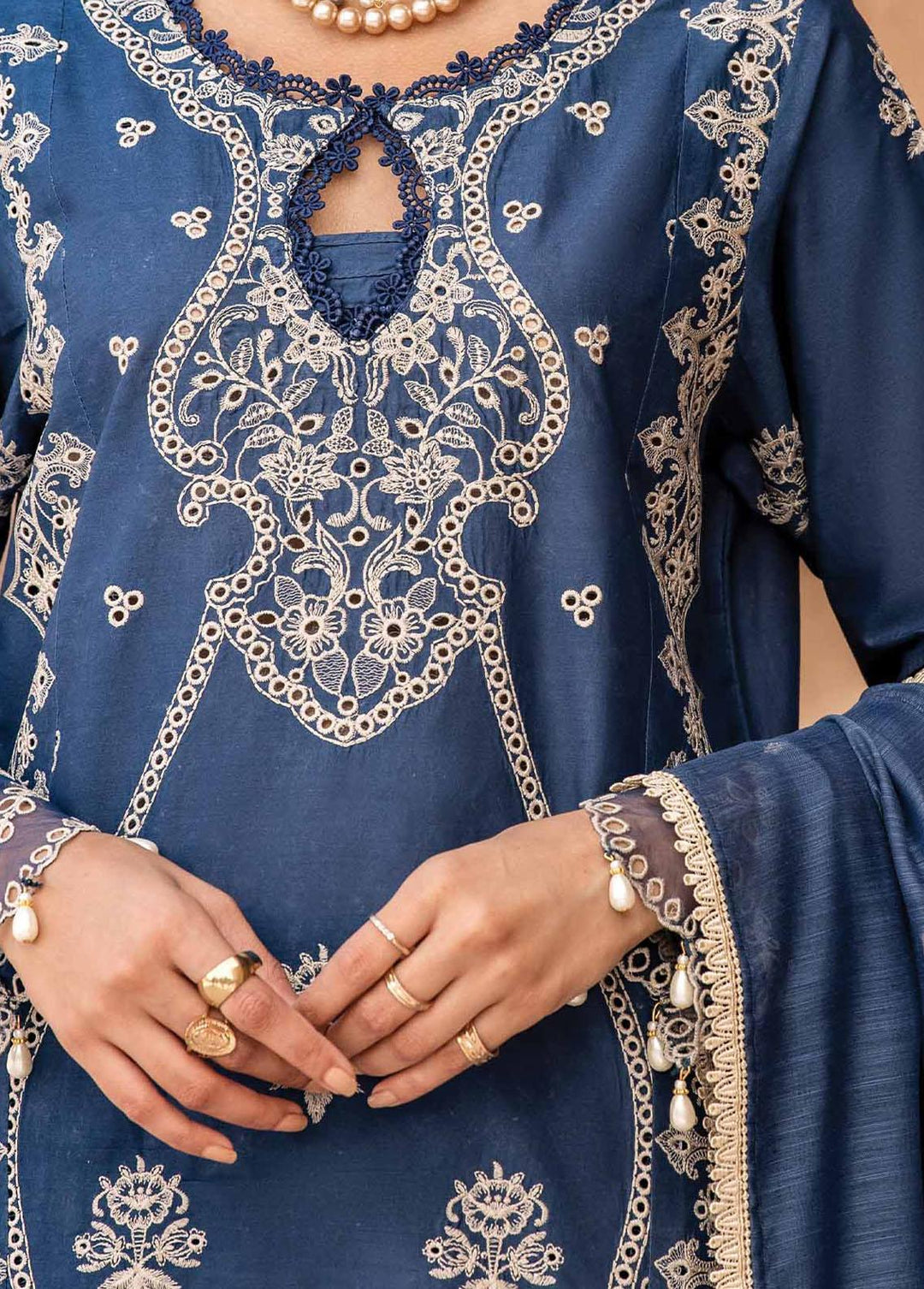 Kamari By Shazme Embroidered Lawn Suits Unstitched 3 Piece SHZ23K SH-06 Royal Orchid - Luxury Collection