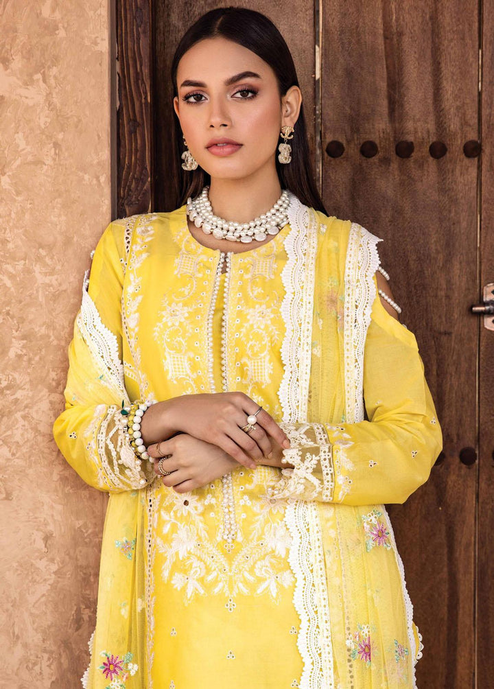 Kamari By Shazme Embroidered Lawn Suits Unstitched 3 Piece SHZ23K SH-07 Sunshine - Luxury Collection