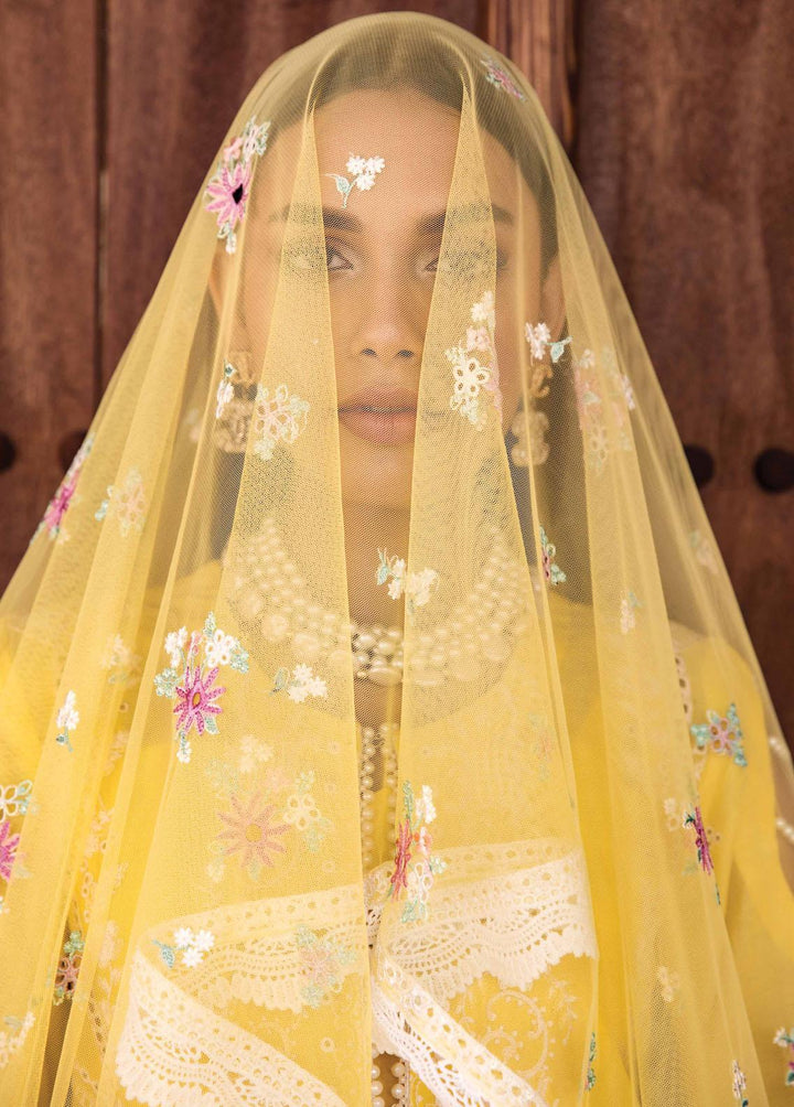 Kamari By Shazme Embroidered Lawn Suits Unstitched 3 Piece SHZ23K SH-07 Sunshine - Luxury Collection