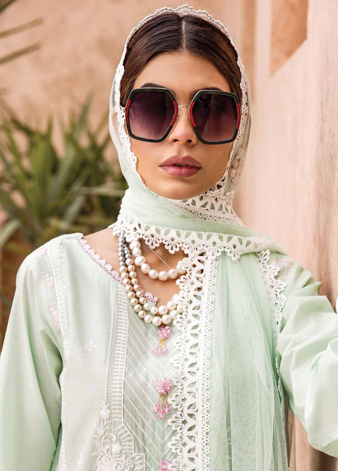 Kamari By Shazme Embroidered Lawn Suits Unstitched 3 Piece SHZ23K SH-08 Aquamarine - Luxury Collection