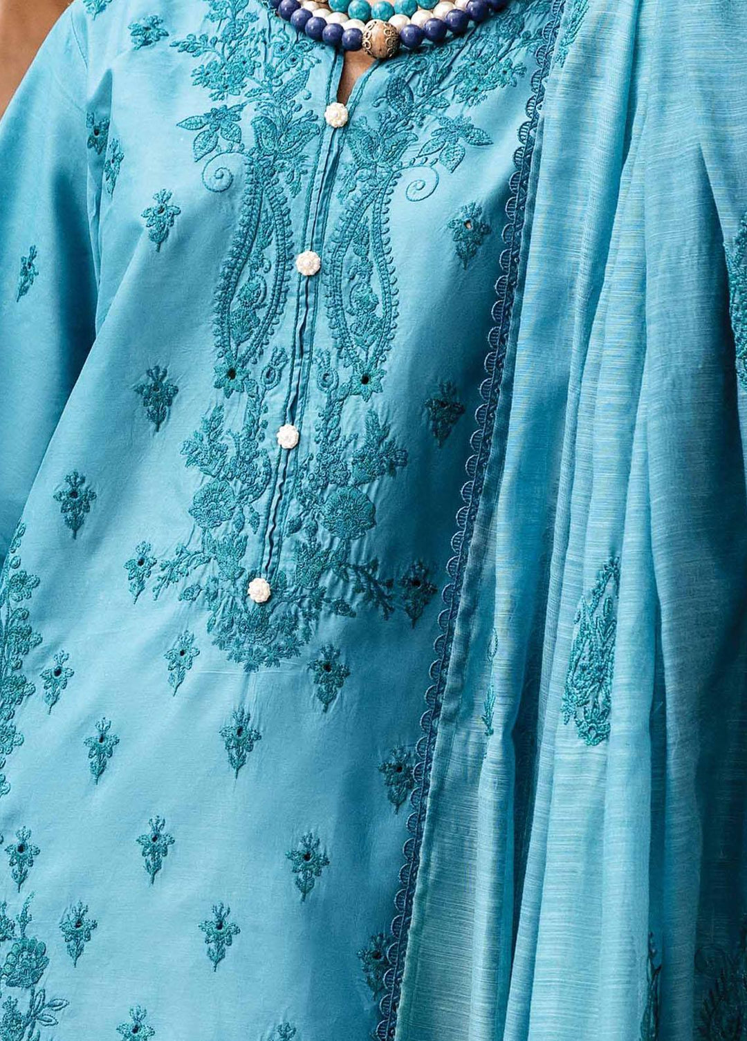 Kamari By Shazme Embroidered Lawn Suits Unstitched 3 Piece SHZ23K SH-10 Persian Motif - Luxury Collection