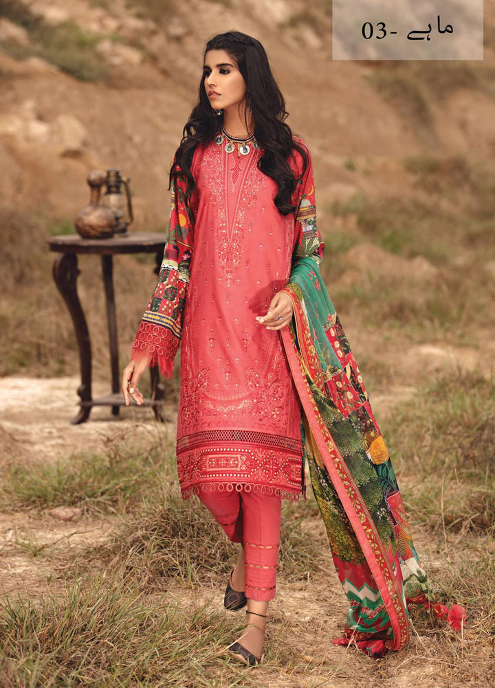 Karvaan by Jazmin Embroidered Lawn Suits Unstitched 3 Piece JZ21K 03 Mahay - Luxury Collection