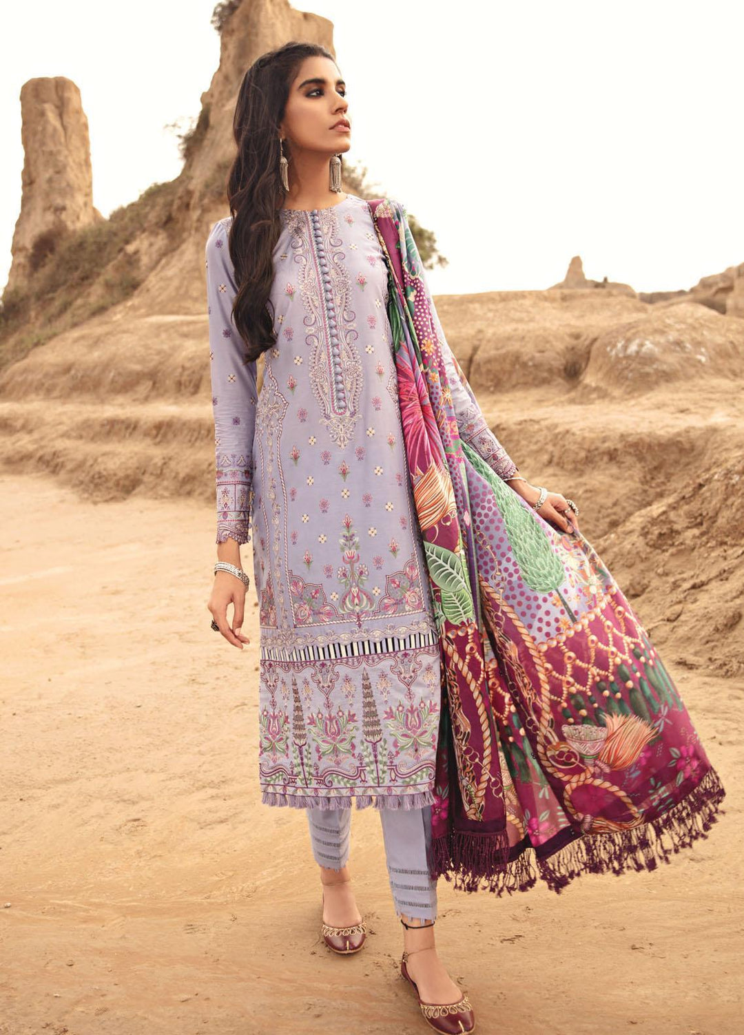 Karvaan by Jazmin Embroidered Lawn Suits Unstitched 3 Piece JZ21K 08 Rahi - Luxury Collection
