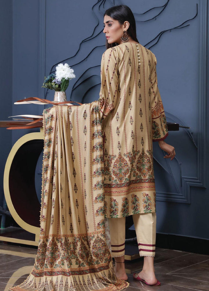 Kashaf By Humdum Printed Woolen Suits Unstitched 3 Piece HD23KF D-06 - Winter Collection