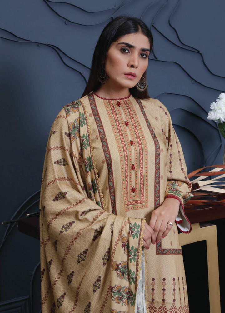 Kashaf By Humdum Printed Woolen Suits Unstitched 3 Piece HD23KF D-06 - Winter Collection