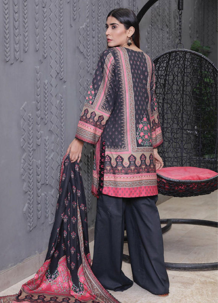 Kashaf By Humdum Printed Woolen Suits Unstitched 3 Piece HD23KF D-10 - Winter Collection