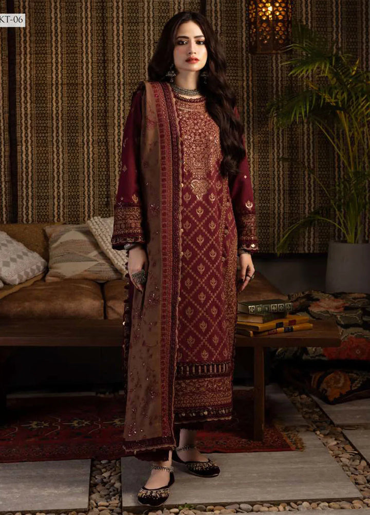 Kashmiri Taanka By Asim Jofa Embroidered Cotton Suit 3 Piece AJ23KT AJKT-06 - Winter Collection
