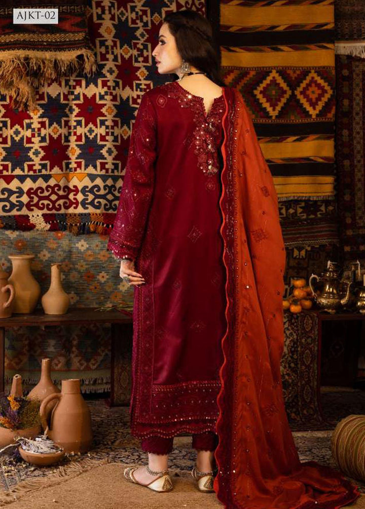 Kashmiri Taanka By Asim Jofa Embroidered Twill Suits Unstitched 3 Piece AJ23KT AJKT-02 - Winter Collection