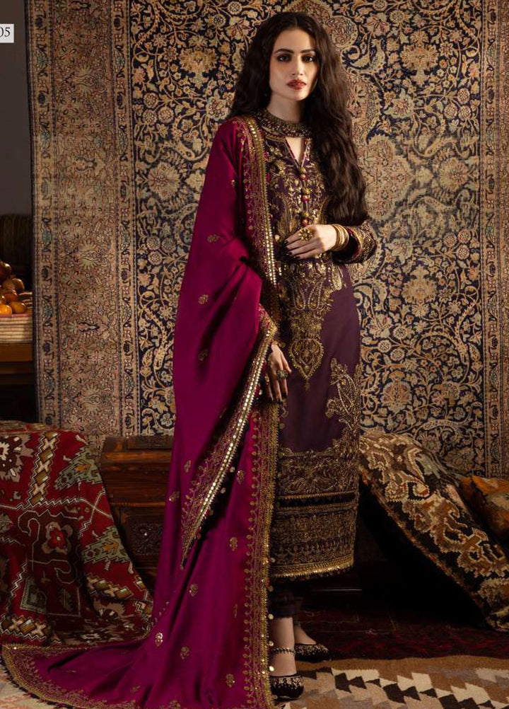 Kashmiri Taanka By Asim Jofa Embroidered Slub Suits Unstitched 3 Piece AJ23KT AJKT-05 - Winter Collection