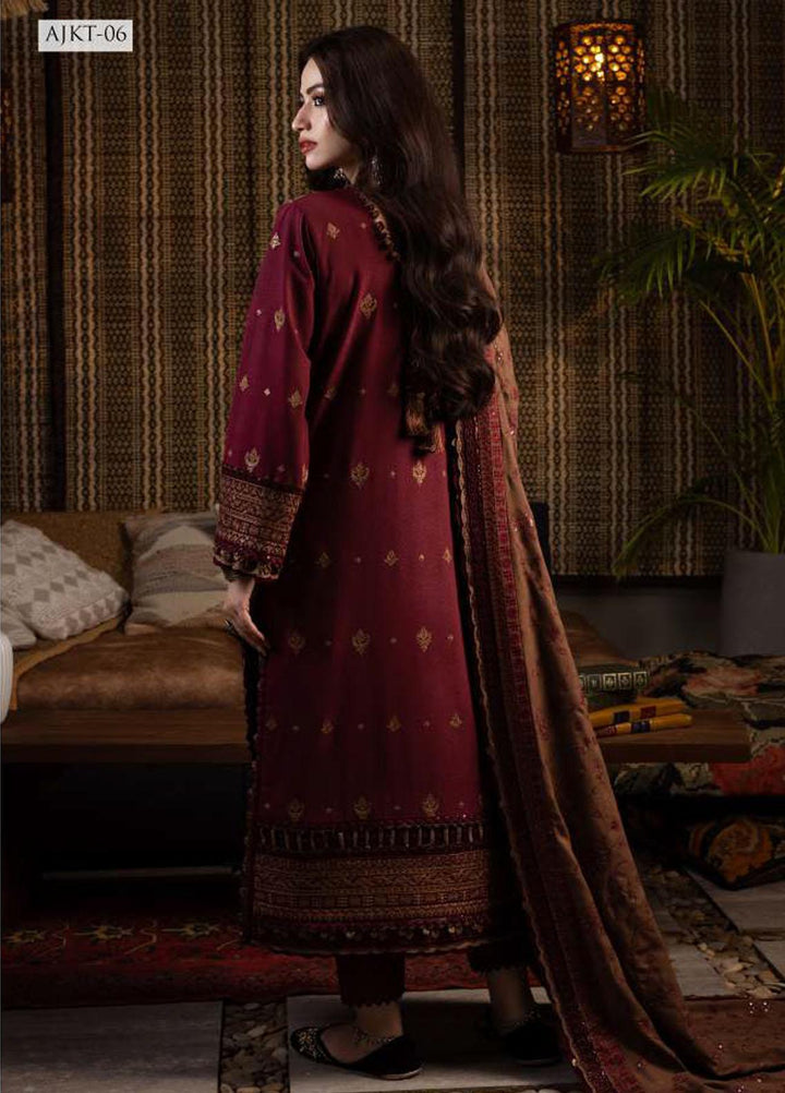 Kashmiri Taanka By Asim Jofa Embroidered Cotton Suits Unstitched 3 Piece AJ23KT AJKT-06 - Winter Collection