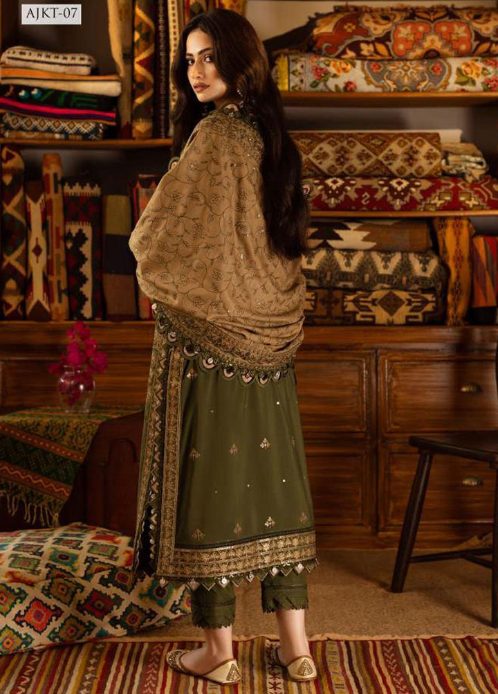 Kashmiri Taanka By Asim Jofa Embroidered Slub Suits Unstitched 3 Piece AJ23KT AJKT-07 - Winter Collection