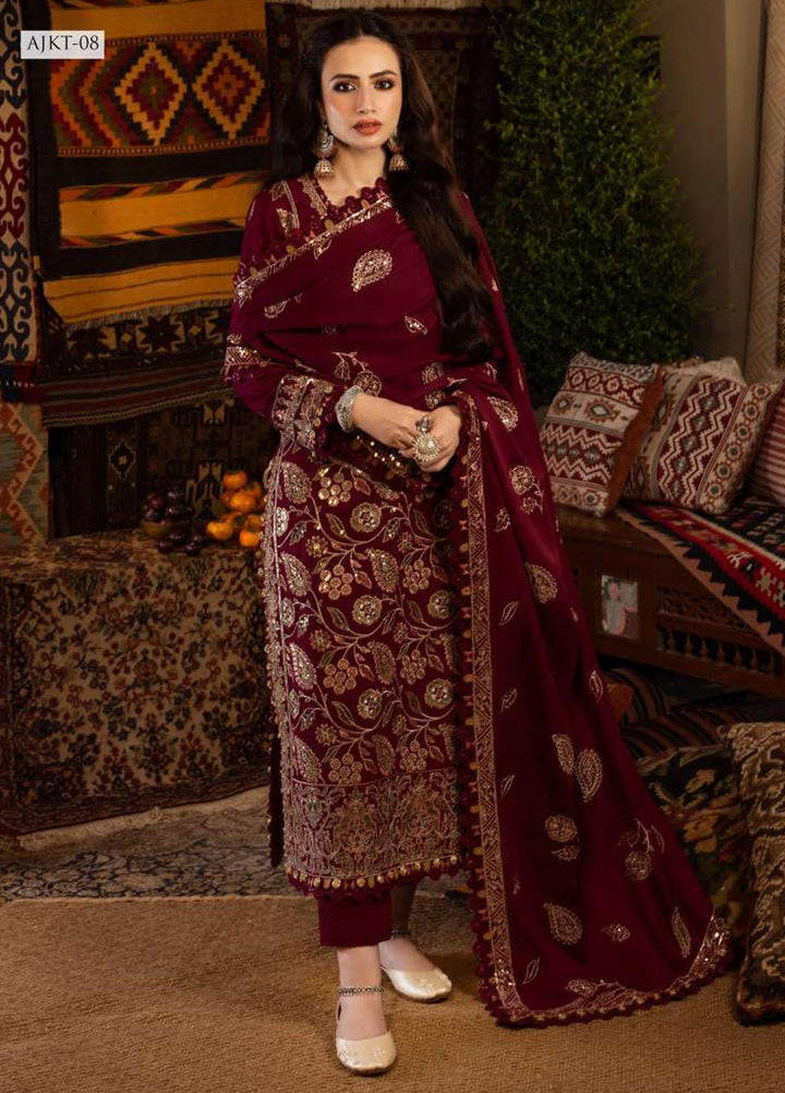 Kashmiri Taanka By Asim Jofa Embroidered Twill Suits Unstitched 3 Piece AJ23KT AJKT-08 - Winter Collection