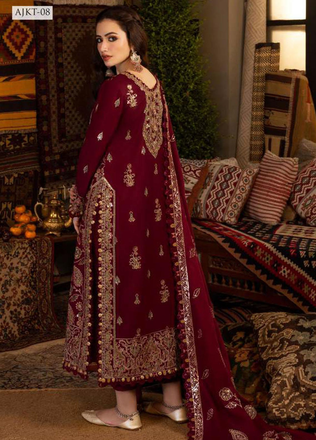 Kashmiri Taanka By Asim Jofa Embroidered Twill Suits Unstitched 3 Piece AJ23KT AJKT-08 - Winter Collection