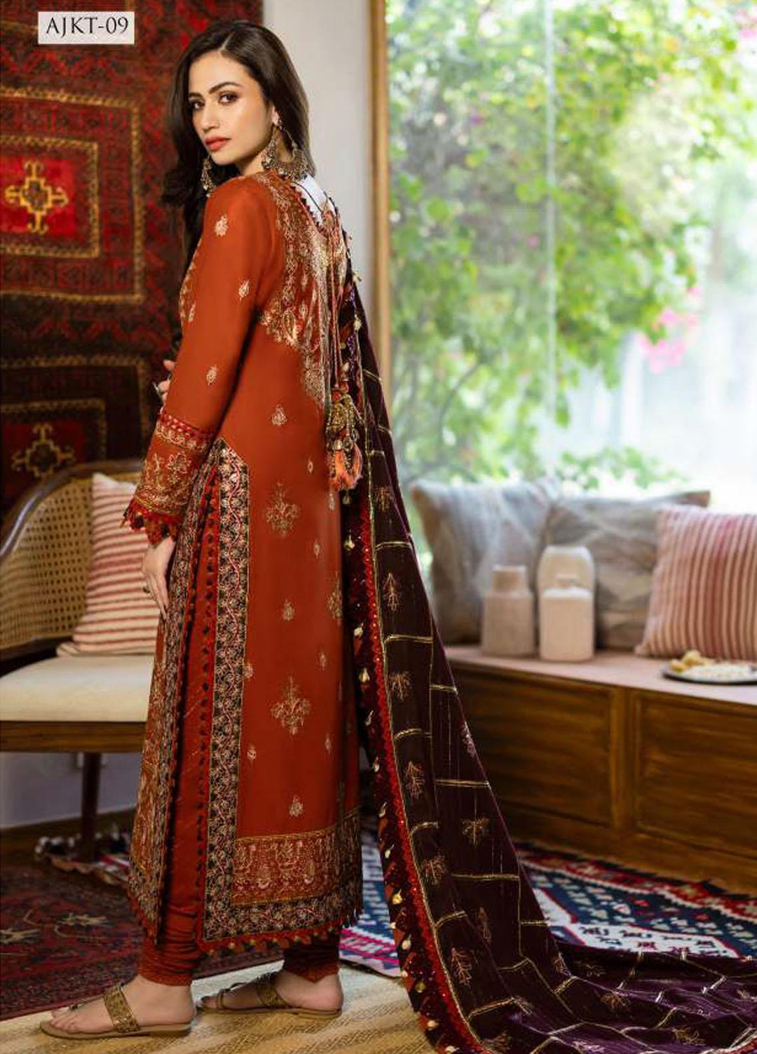 Kashmiri Taanka By Asim Jofa Embroidered Twill Suits Unstitched 3 Piece AJ23KT AJKT-09 - Winter Collection