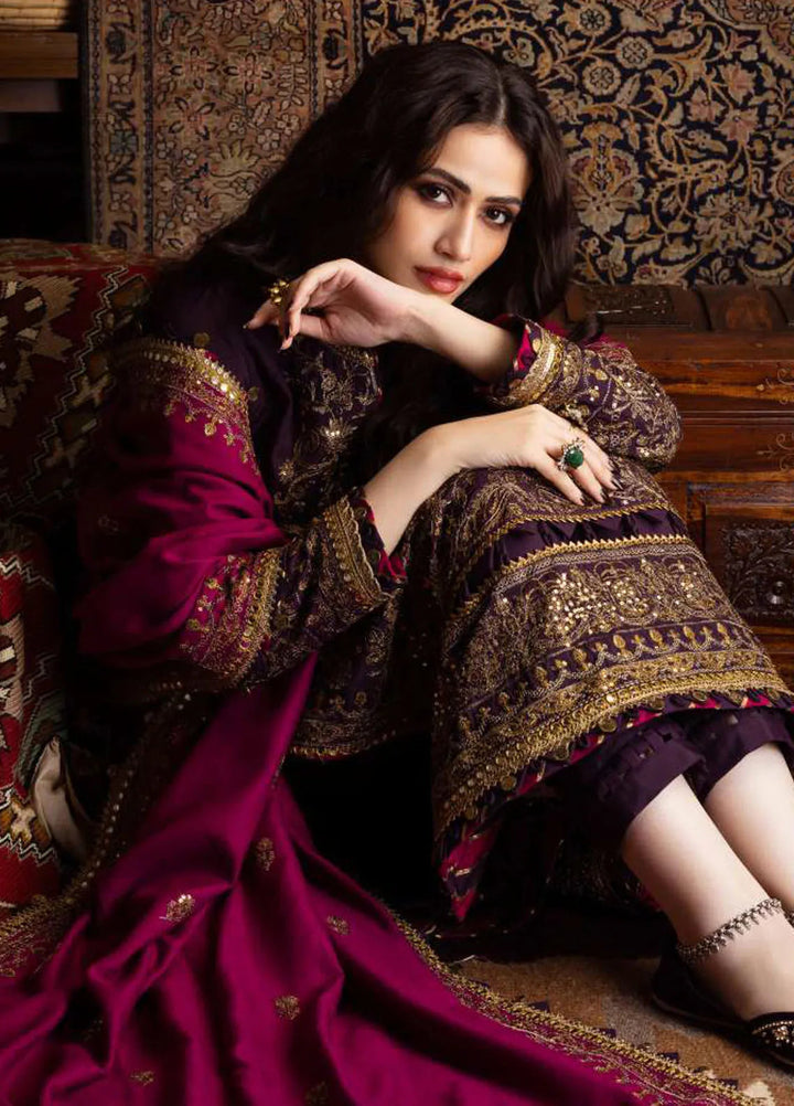 Kashmiri Taanka By Asim Jofa Embroidered Slub Suit 3 Piece AJ23KT AJKT-05 - Winter Collection