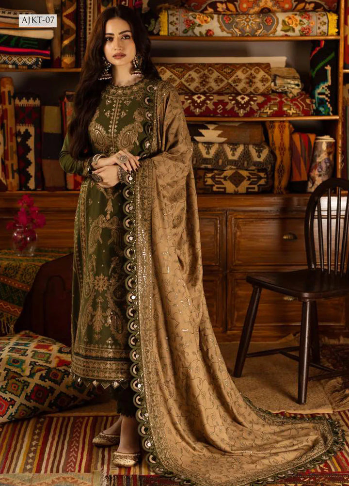 Kashmiri Taanka By Asim Jofa Embroidered Slub Suit 3 Piece AJ23KT AJKT-07 - Winter Collection