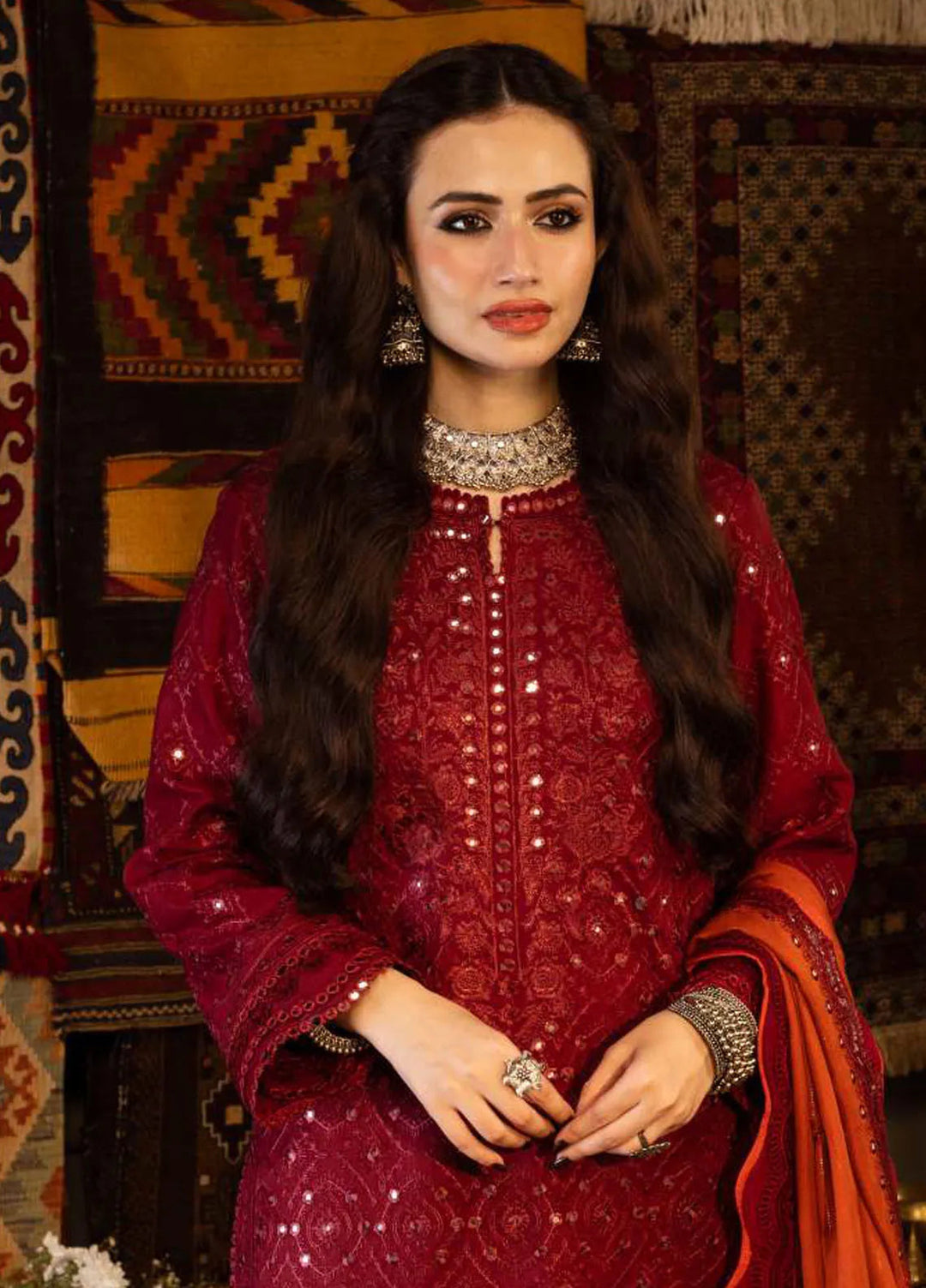 Kashmiri Taanka By Asim Jofa Embroidered Twill Suit 3 Piece AJ23KT AJKT-02 - Winter Collection