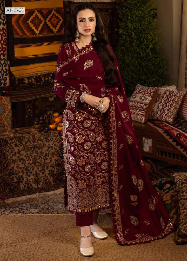 Kashmiri Taanka By Asim Jofa Embroidered Twill Suit 3 Piece AJ23KT AJKT-08 - Winter Collection