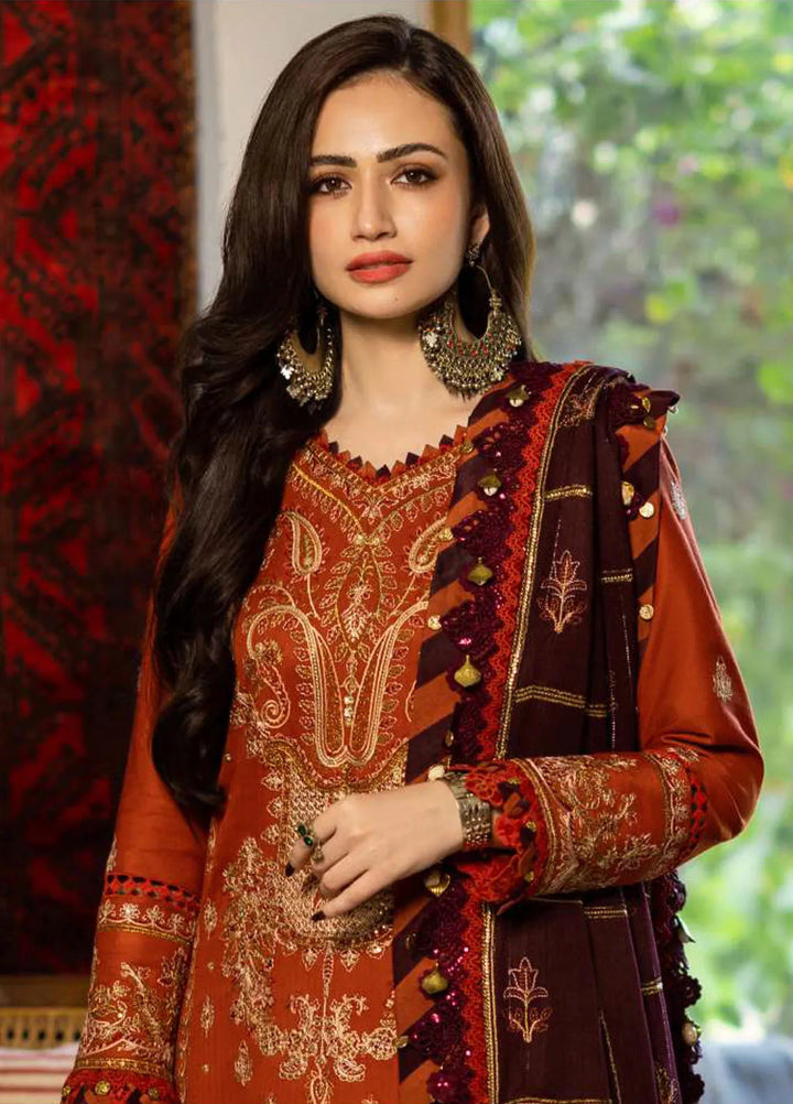 Kashmiri Taanka By Asim Jofa Embroidered Twill Suit 3 Piece AJ23KT AJKT-09 - Winter Collection