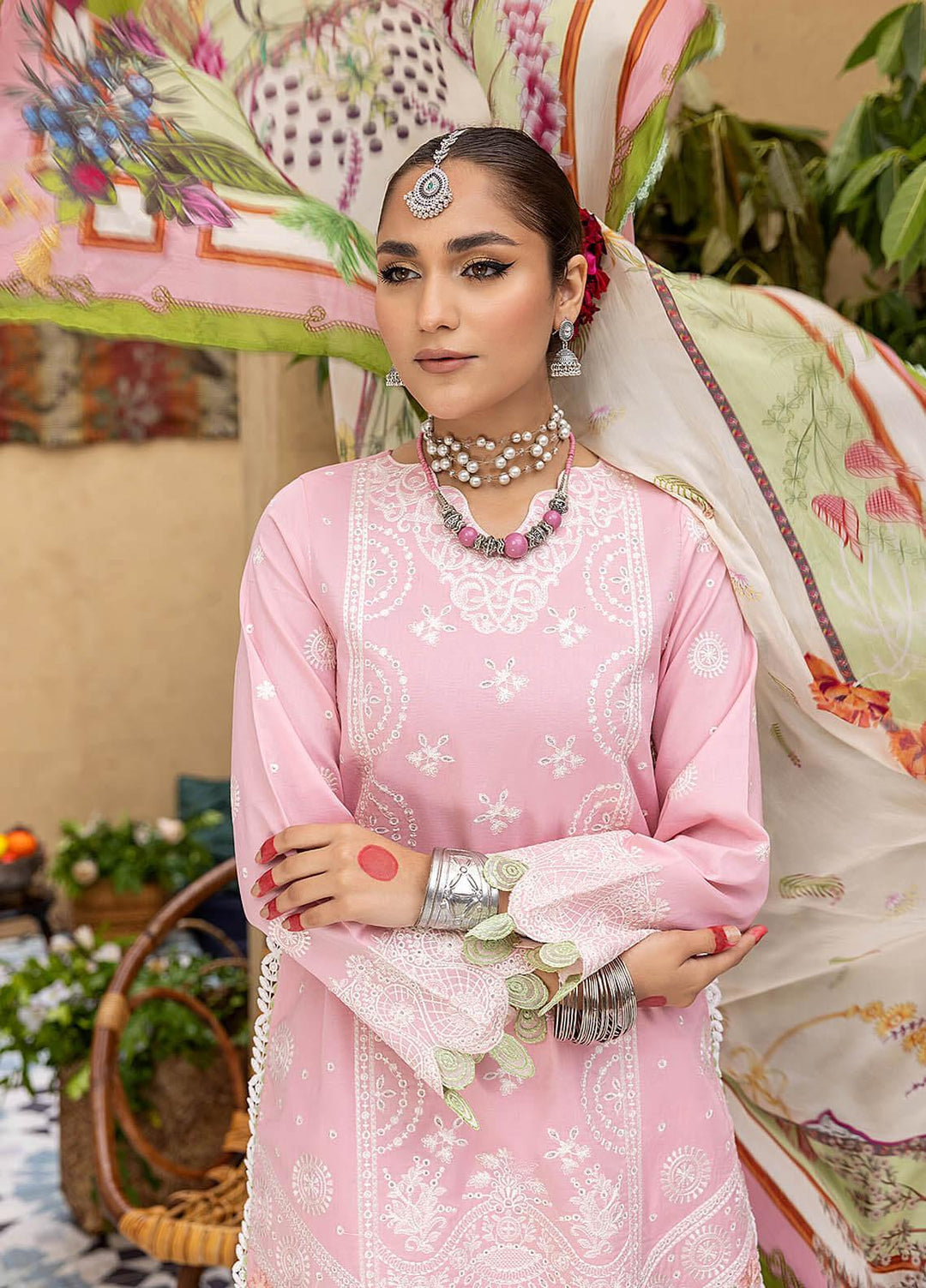 Kastoori By Awwal Embroidered Chikankari Lawn Suits Unstitched 3 Piece AW23K D-01 Nirvana - Summer Collection
