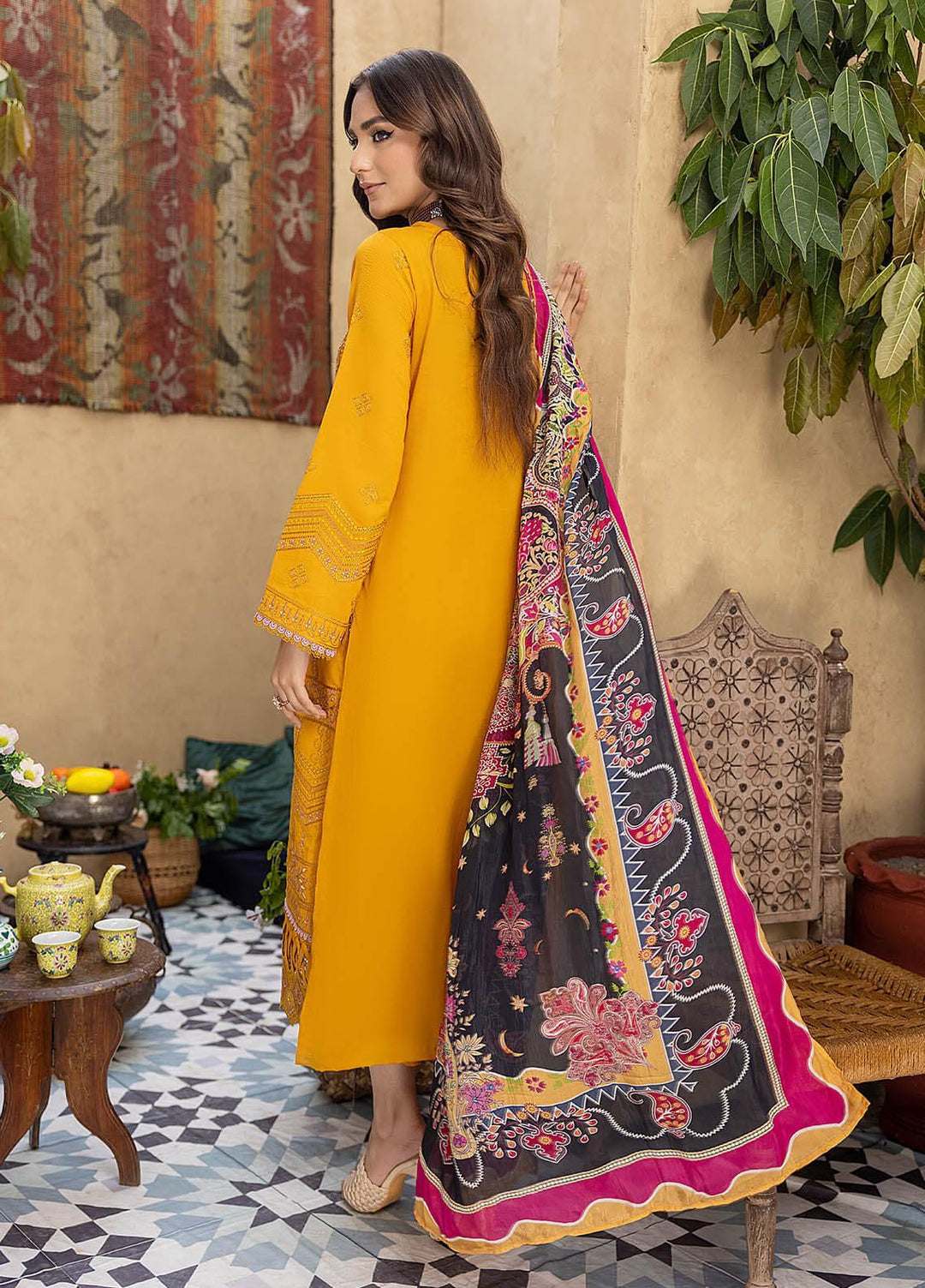 Kastoori By Awwal Embroidered Chikankari Lawn Suits Unstitched 3 Piece AW23K D-02 Vibrance - Summer Collection