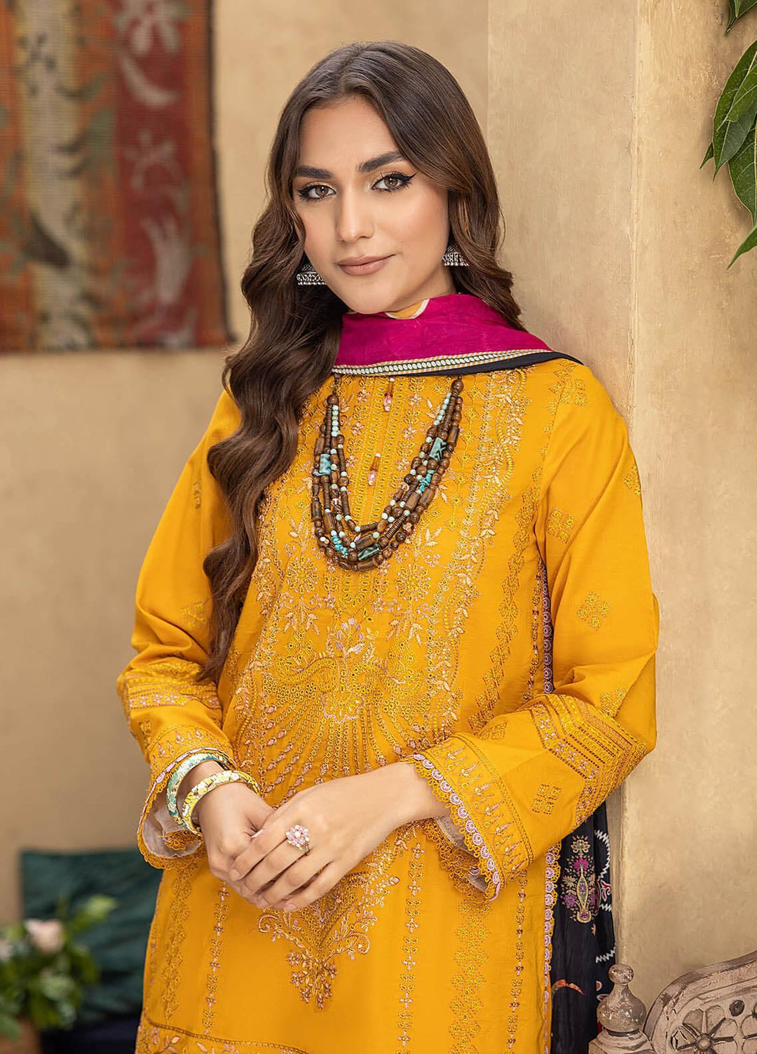 Kastoori By Awwal Embroidered Chikankari Lawn Suits Unstitched 3 Piece AW23K D-02 Vibrance - Summer Collection