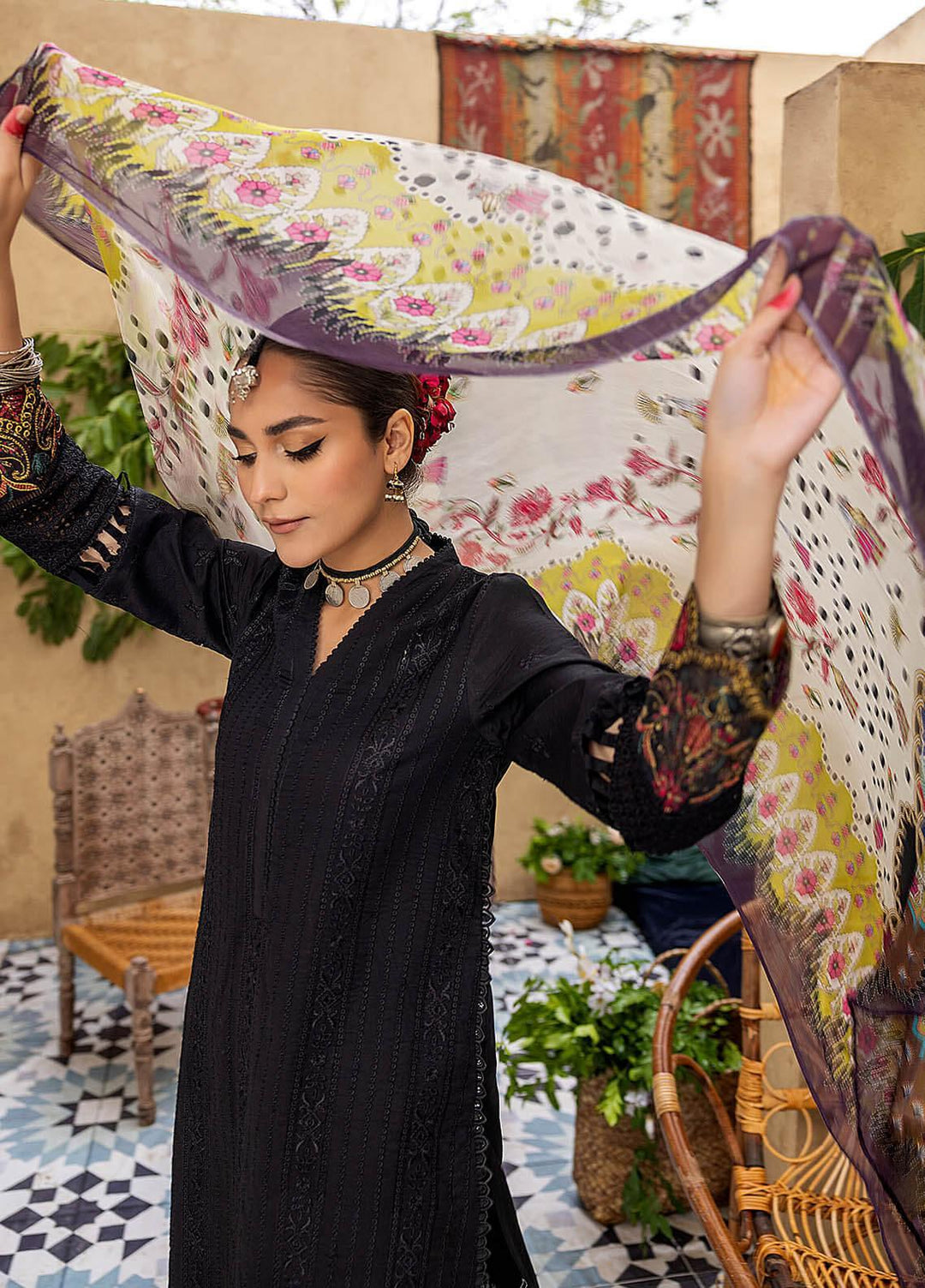 Kastoori By Awwal Embroidered Chikankari Lawn Suits Unstitched 3 Piece AW23K D-04 Majestic - Summer Collection