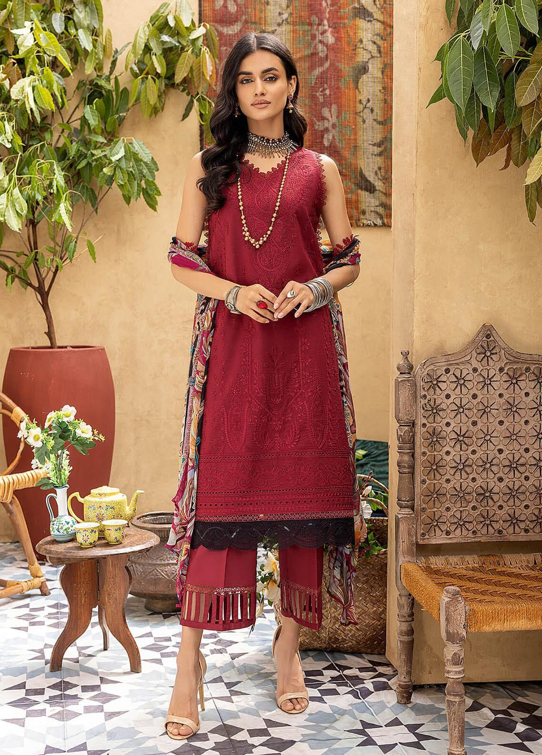 Kastoori By Awwal Embroidered Chikankari Lawn Suits Unstitched 3 Piece AW23K D-05 Sparkle - Summer Collection