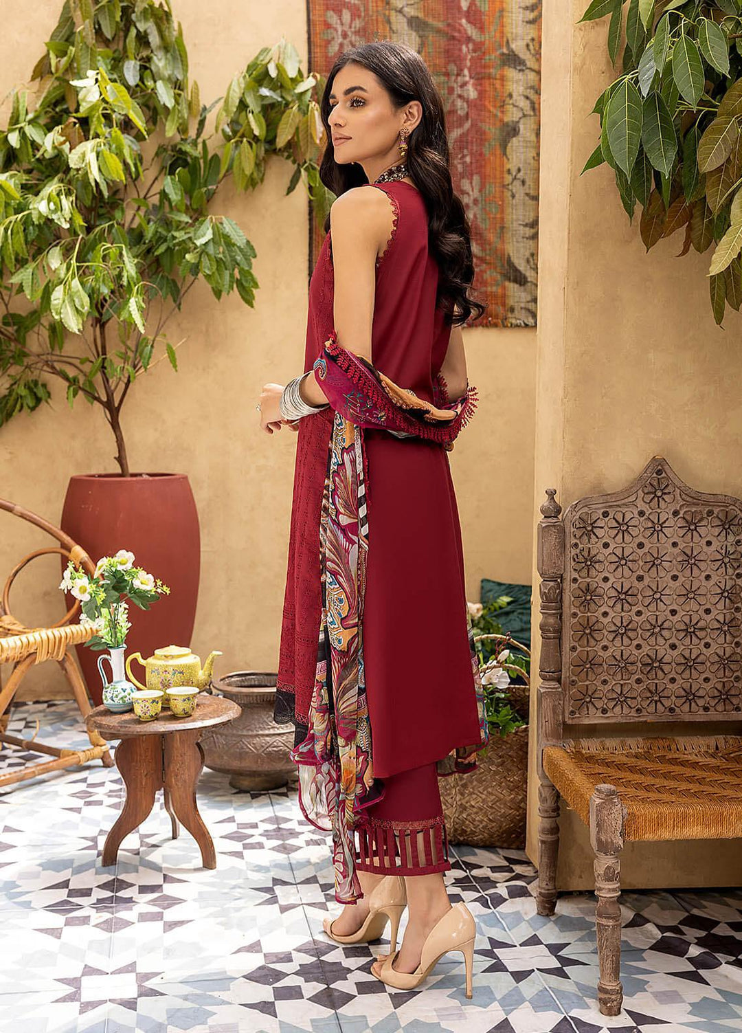 Kastoori By Awwal Embroidered Chikankari Lawn Suits Unstitched 3 Piece AW23K D-05 Sparkle - Summer Collection