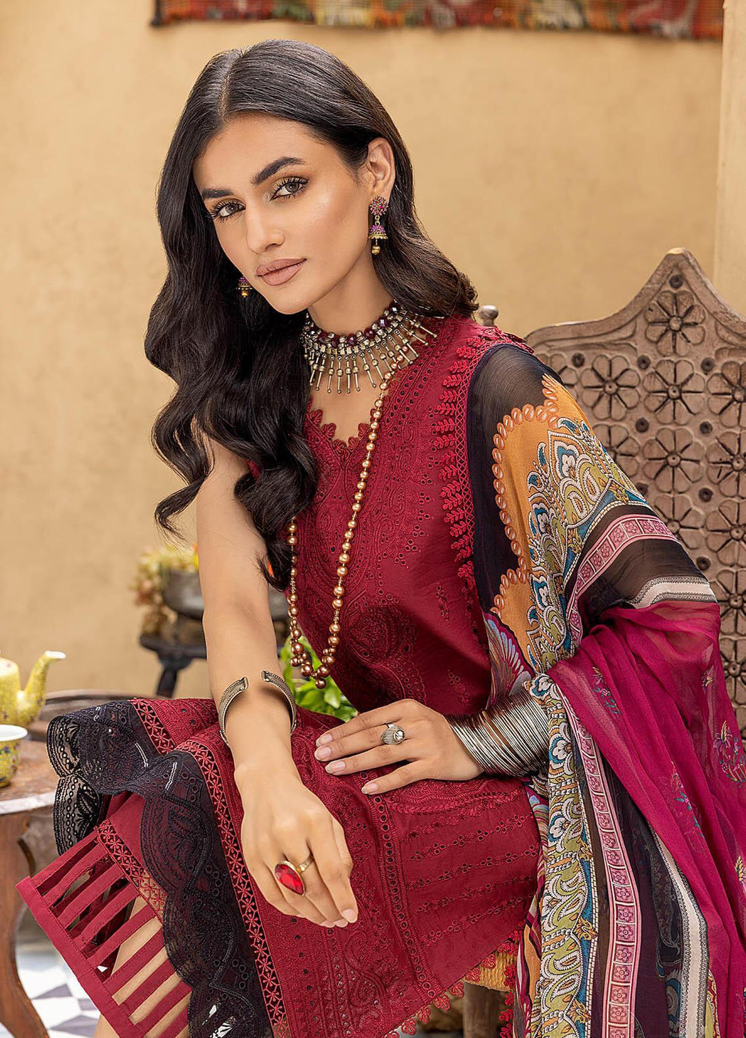 Kastoori By Awwal Embroidered Chikankari Lawn Suits Unstitched 3 Piece AW23K D-05 Sparkle - Summer Collection