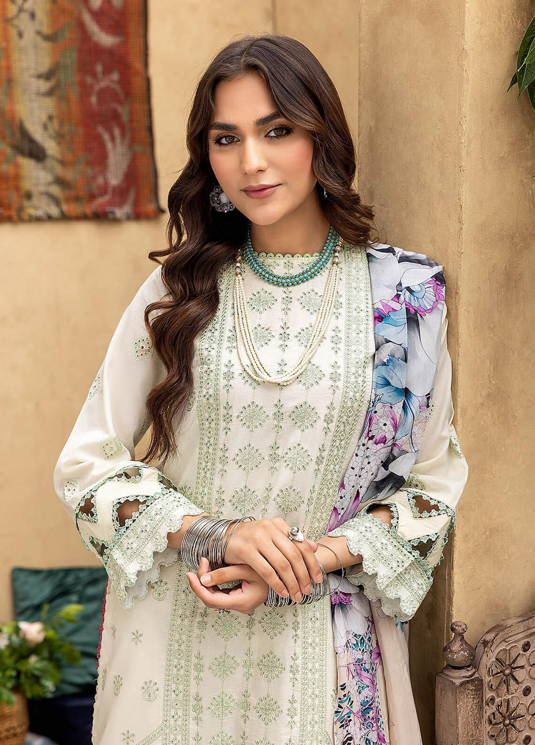 Kastoori By Awwal Embroidered Chikankari Lawn Suits Unstitched 3 Piece AW23K D-06 Breeze - Summer Collection