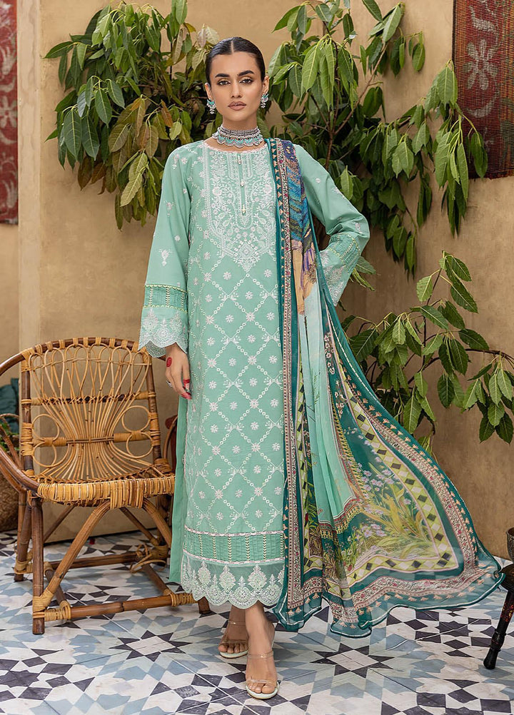 Kastoori By Awwal Embroidered Chikankari Lawn Suits Unstitched 3 Piece AW23K D-09 Saffron - Summer Collection