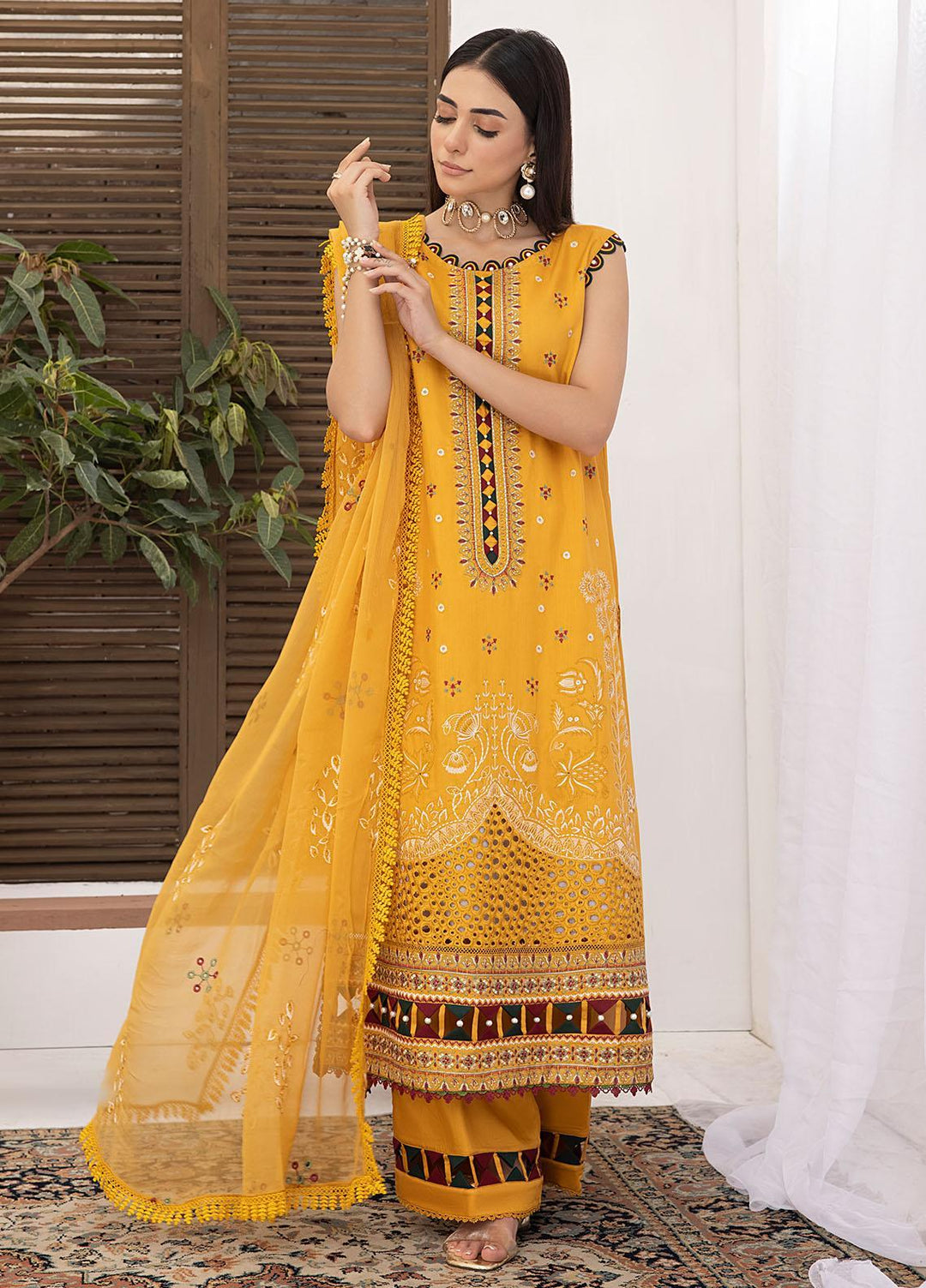 Kastoori By Awwal Embroidered Viscose Suits Unstitched 3 Piece AW23K-2 D-08 Flora - Winter Collection