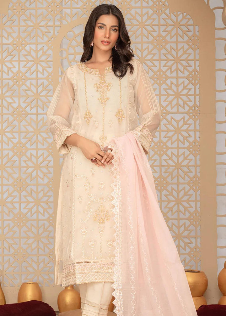 Shamooz Pret Embroidered Organza 3 Piece Suit SHM23K SEM-0508 Rosa White