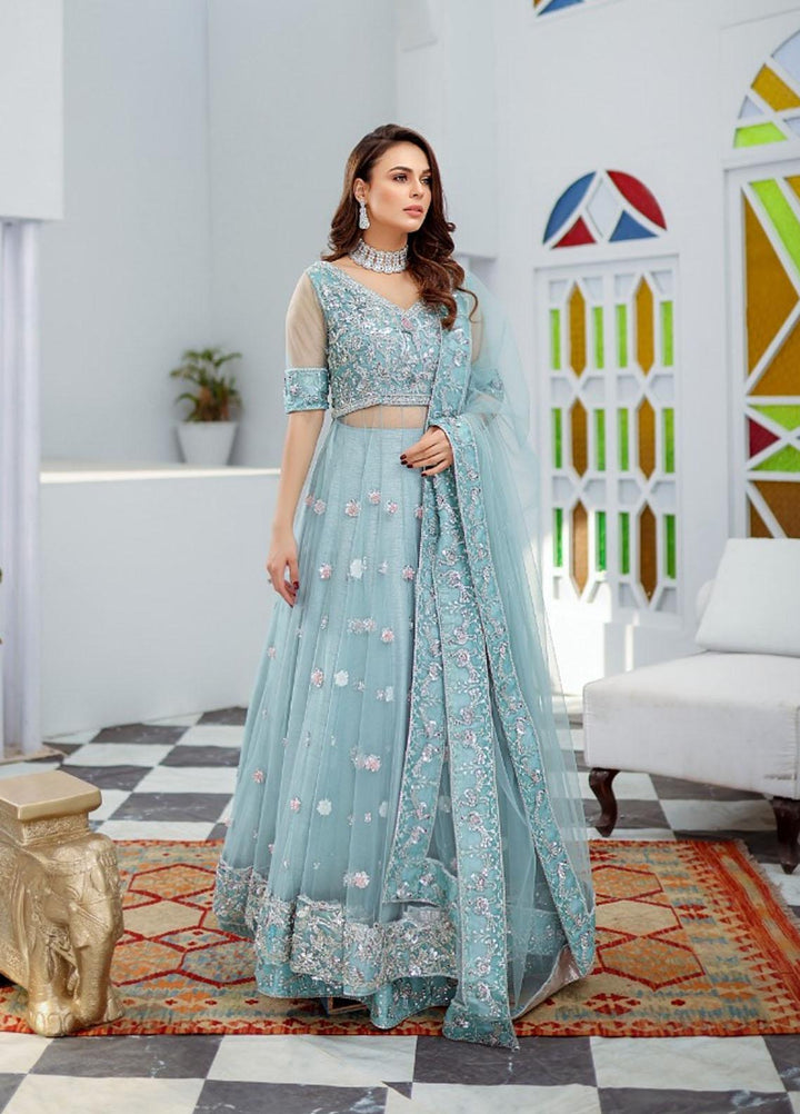 Kausar Attire Ready to Wear  Net 3 Piece Dress MA22IMP TOPAZ