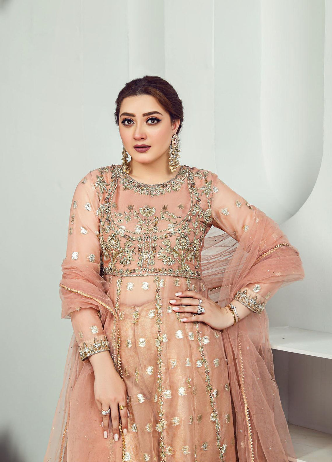 Kausar Attire Luxury Pret  Organza 3 Piece Dress KA22TM MEHRANI