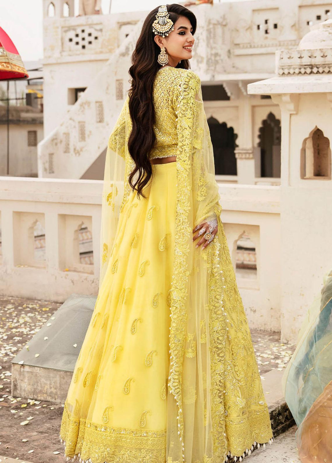 Kayseria By Serene Premium Embroidered Net Suits Unstitched 4 Piece SP24KS SB-18 Zard - Wedding Collection