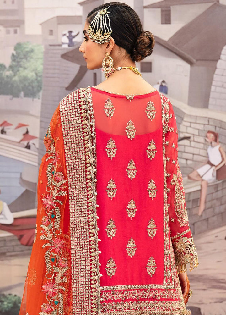 Kayseria By Serene Premium Embroidered chiffon Suits Unstitched 4 Piece SP24KS SB-20 Gulab - Wedding Collection