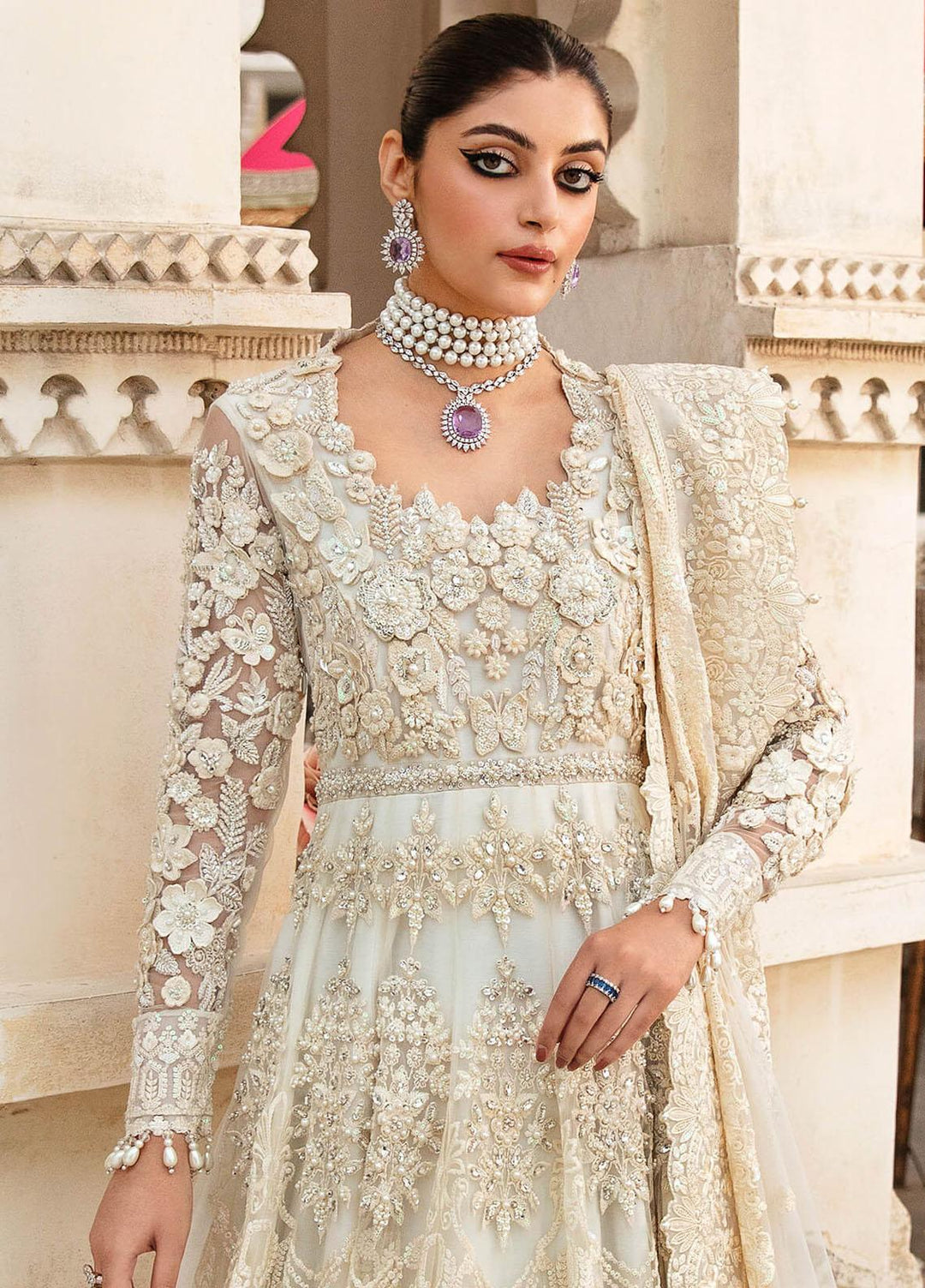 Kayseria By Serene Premium Embroidered Net Suits Unstitched 3 Piece SP24KS SB-22 Charmeuse - Wedding Collection