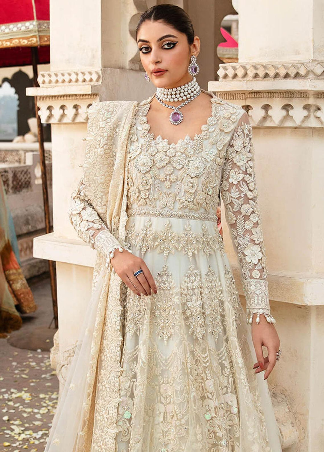 Kayseria By Serene Premium Embroidered Net Suits Unstitched 3 Piece SP24KS SB-22 Charmeuse - Wedding Collection