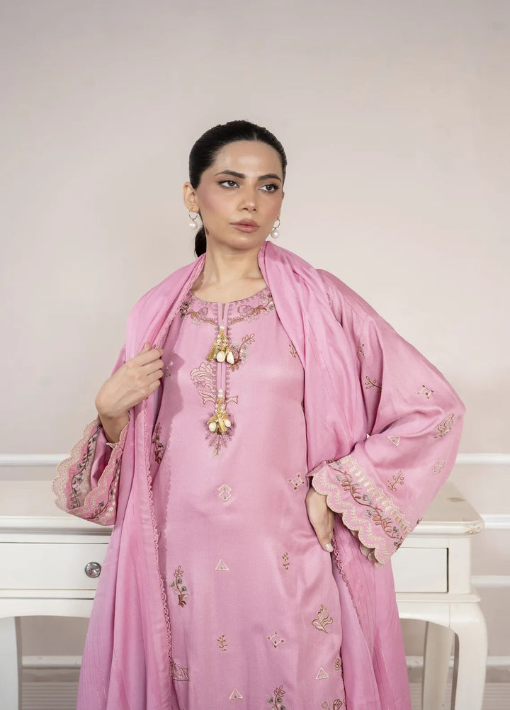 Keysha Embroidered Herringbone Suit Unstitched 3 Piece KS-H24-10 - Winter Collection