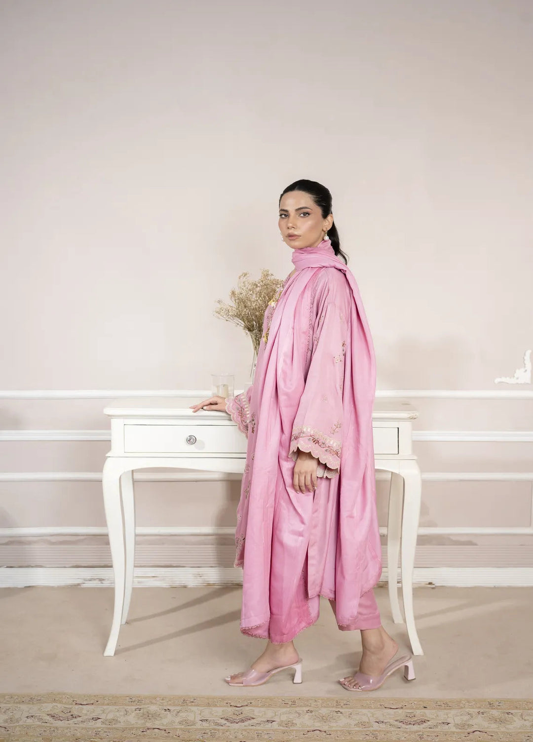 Keysha Embroidered Herringbone Suit Unstitched 3 Piece KS-H24-10 - Winter Collection