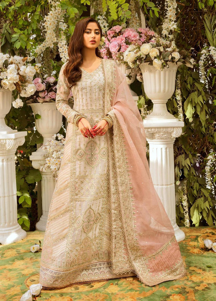 Khaab By Qalamkar Embroidered Organza Suits Unstitched 3 Piece QLM22K KF-01 Minail - Festive Collection