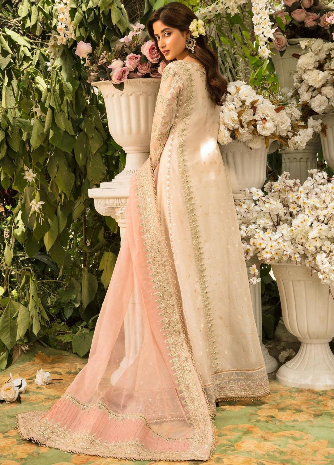 Khaab By Qalamkar Embroidered Organza Suits Unstitched 3 Piece QLM22K KF-01 Minail - Festive Collection