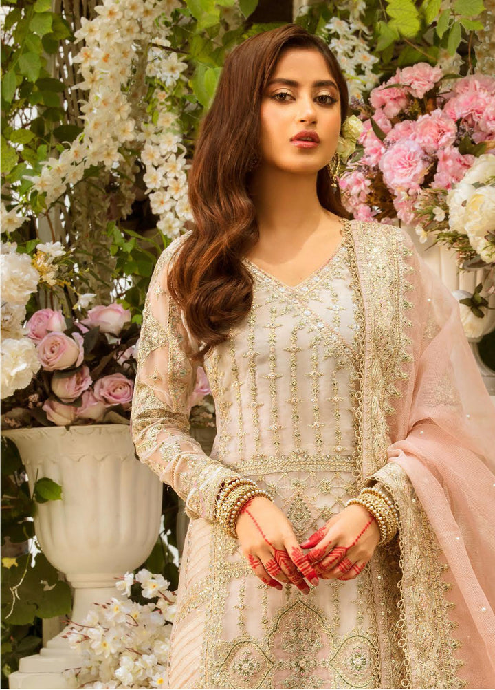 Khaab By Qalamkar Embroidered Organza Suits Unstitched 3 Piece QLM22K KF-01 Minail - Festive Collection