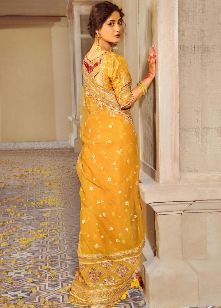 Khaab By Qalamkar Embroidered Chiffon Suits Unstitched Saree QLM22K KF-02 Inaya - Festive Collection