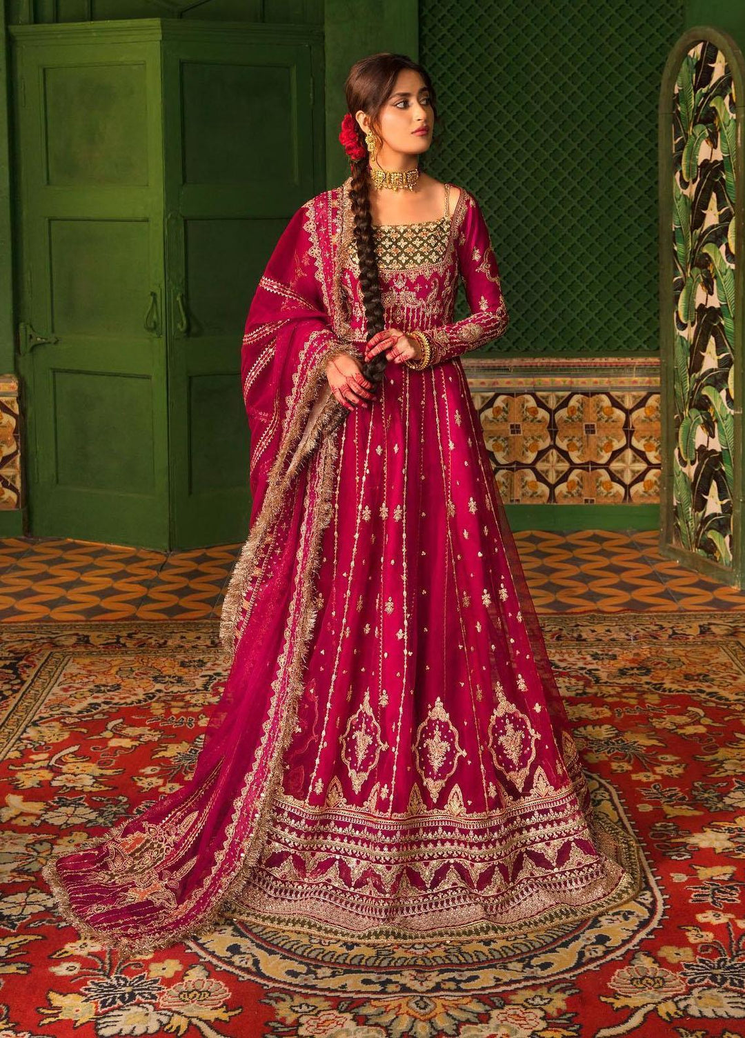 Khaab By Qalamkar Embroidered Chiffon Suits Unstitched 3 Piece QLM22K KF-03 Gulmina - Festive Collection