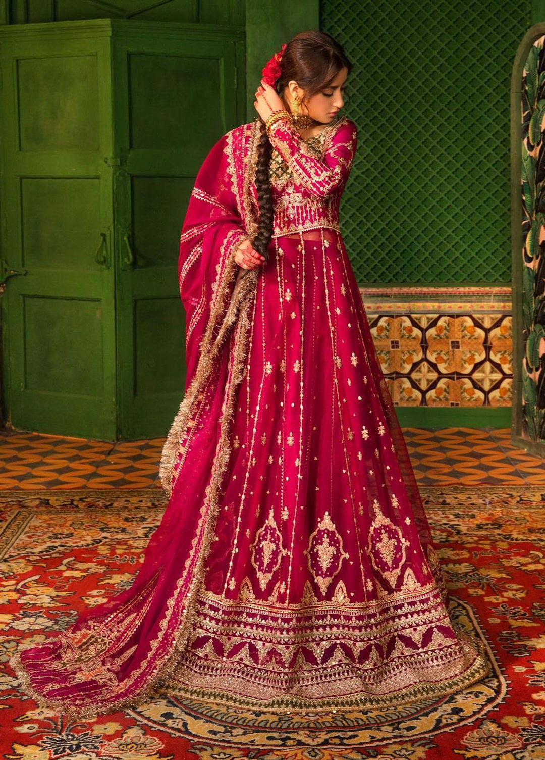 Khaab By Qalamkar Embroidered Chiffon Suits Unstitched 3 Piece QLM22K KF-03 Gulmina - Festive Collection