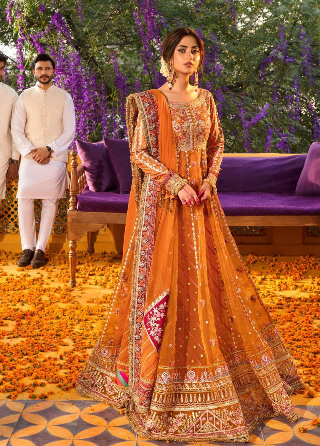 Khaab By Qalamkar Embroidered Chiffon Suits Unstitched 3 Piece QLM22K KF-05 Rumaisa - Festive Collection